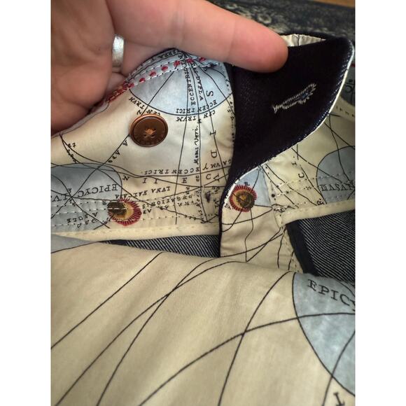 NWT Anthropologie Leifsdottir Gold Button Military Denim Mini Skirt Sz 6 - Picture 5 of 10